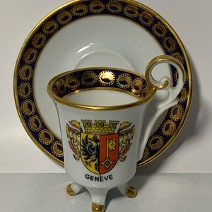 Geneve Footed Cup Saucer Ottlinger Sevelen Porcelain Small Espresso Switzerland